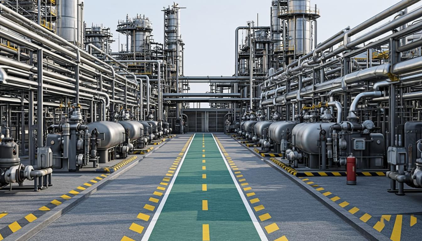 Jubail Petrochemical Plant Hazard Marking — Industrial Marking project in Jubail