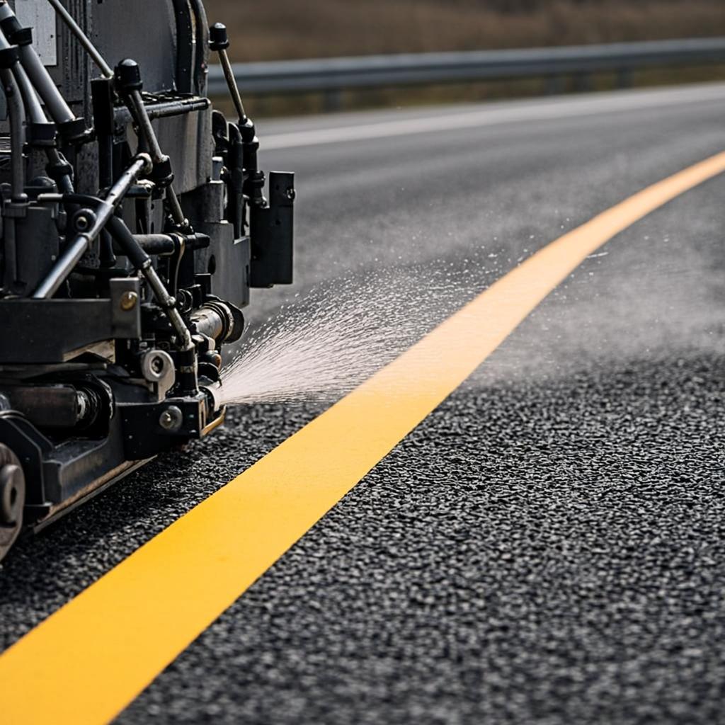 Road Marking — Highway-grade line marking built for Gulf traffic and heat.